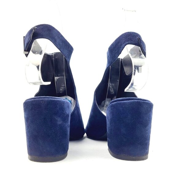 Kenneth Cole Blue Suede Block‎ Heeled Sandal - Size 6.5 - Picture 6 of 8